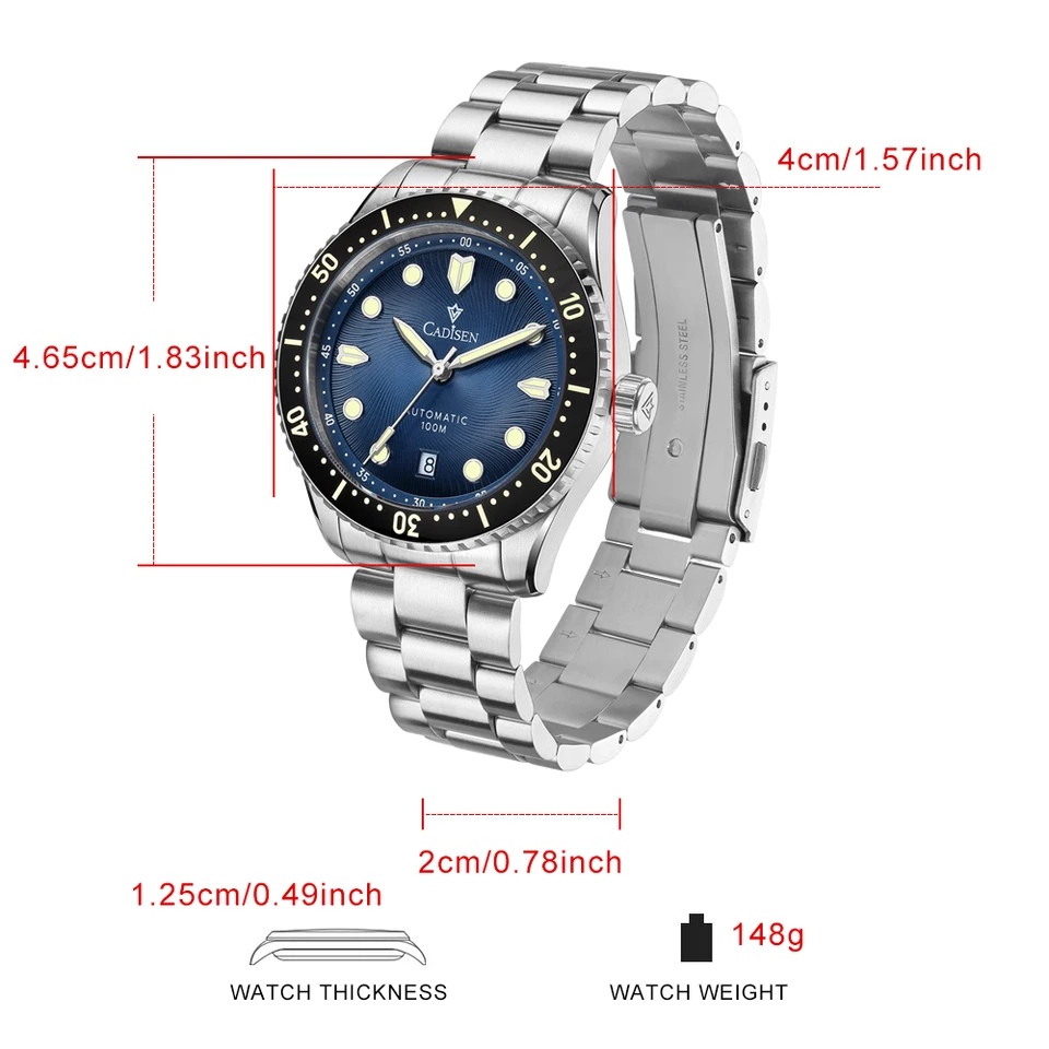 CADISEN Mechanical Automatic Watch Luxury Sapphire Japan MIYOTA