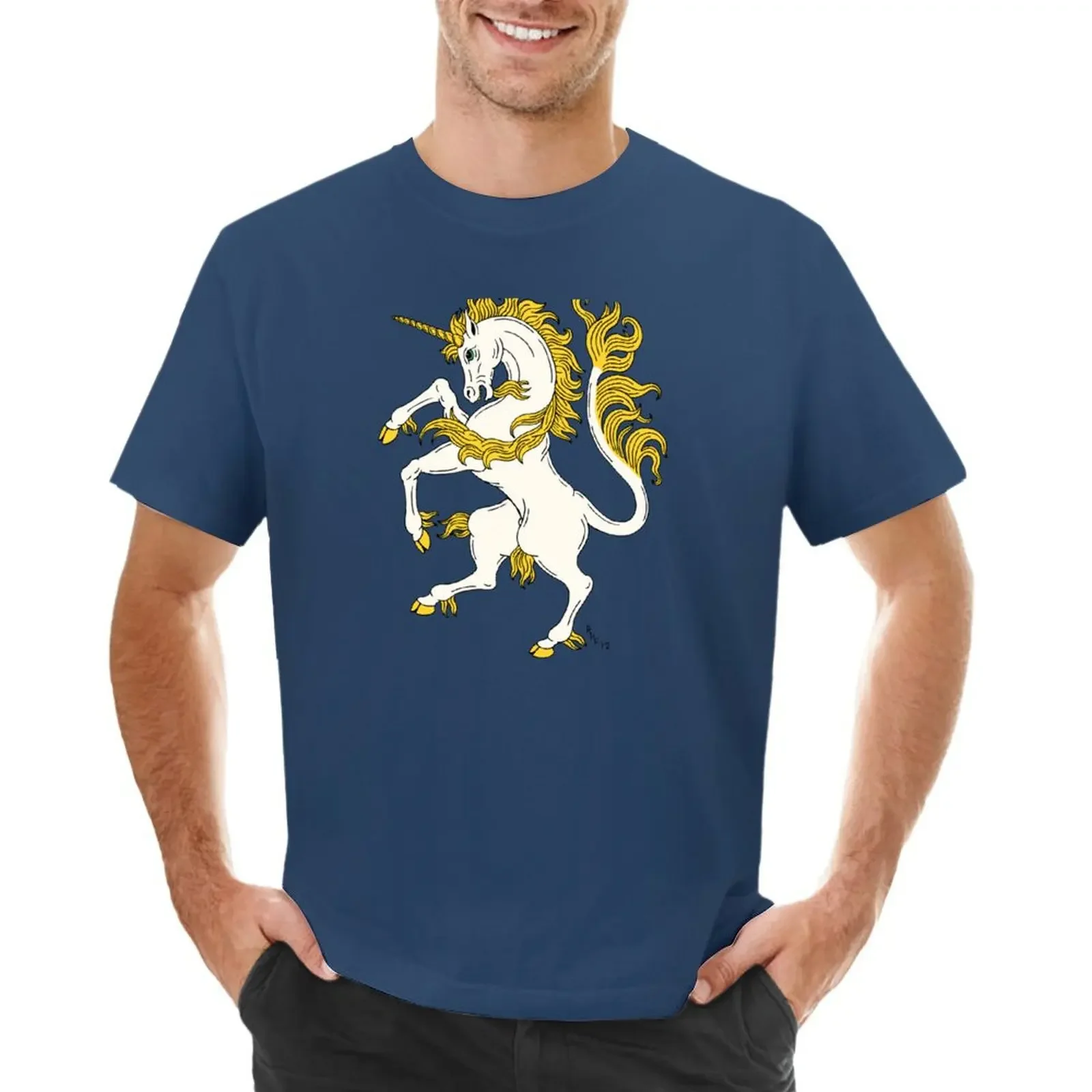 Unicorn Rampant T-shirt Short sleeve tee boys whites anime men clothing