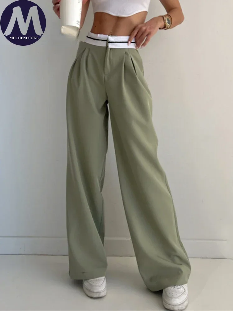 

Retro Loose High Waist Pants for Women, Versatile Wide Leg Pants, Korean Fashion, Leisure, Spring, Summer, New, 2022