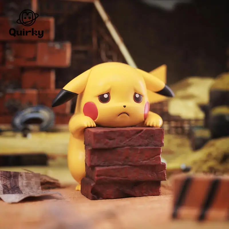 

Anime Pokemon Carry bricks Pikachu GK Q-version Resin Anime Action Figure Model Toys Gift for Birthday