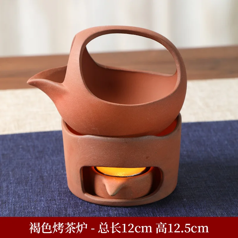 Coarse pottery tea stove, tea frying set, small household tea frying set