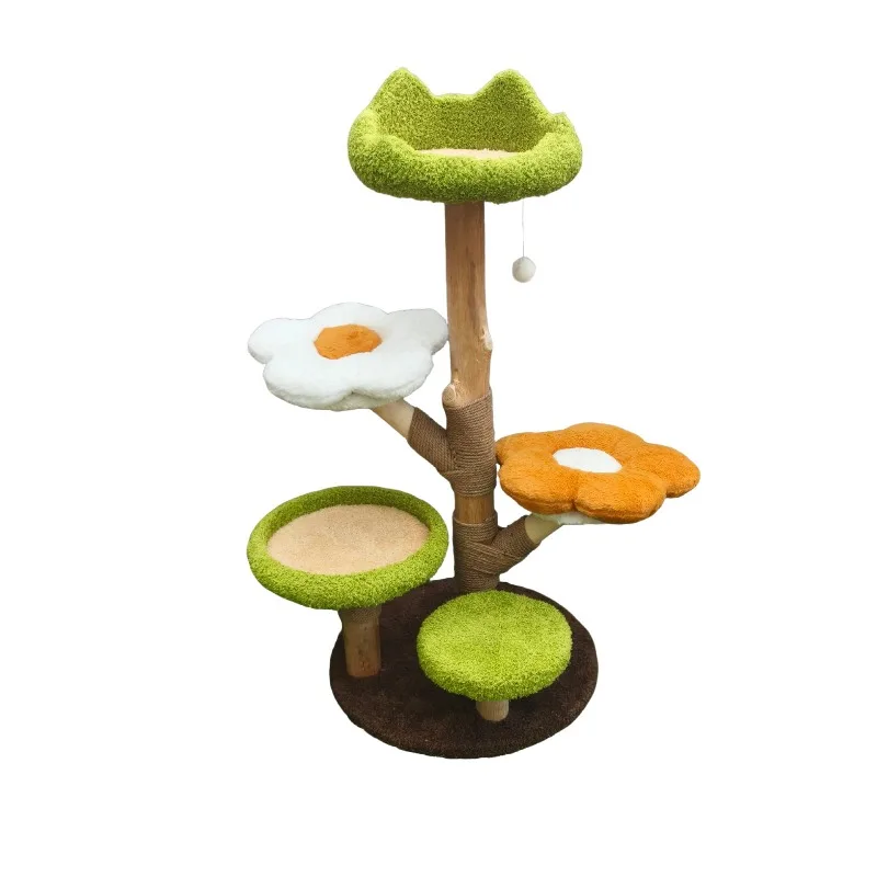 

Purely handmade cat climbing frame, universal in all seasons, does not occupy a cat tree with flowers