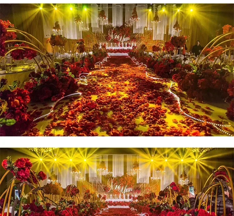 Colorful road guide wrought iron wedding props flower arrangement flower arrangement, wedding catwalk decoration