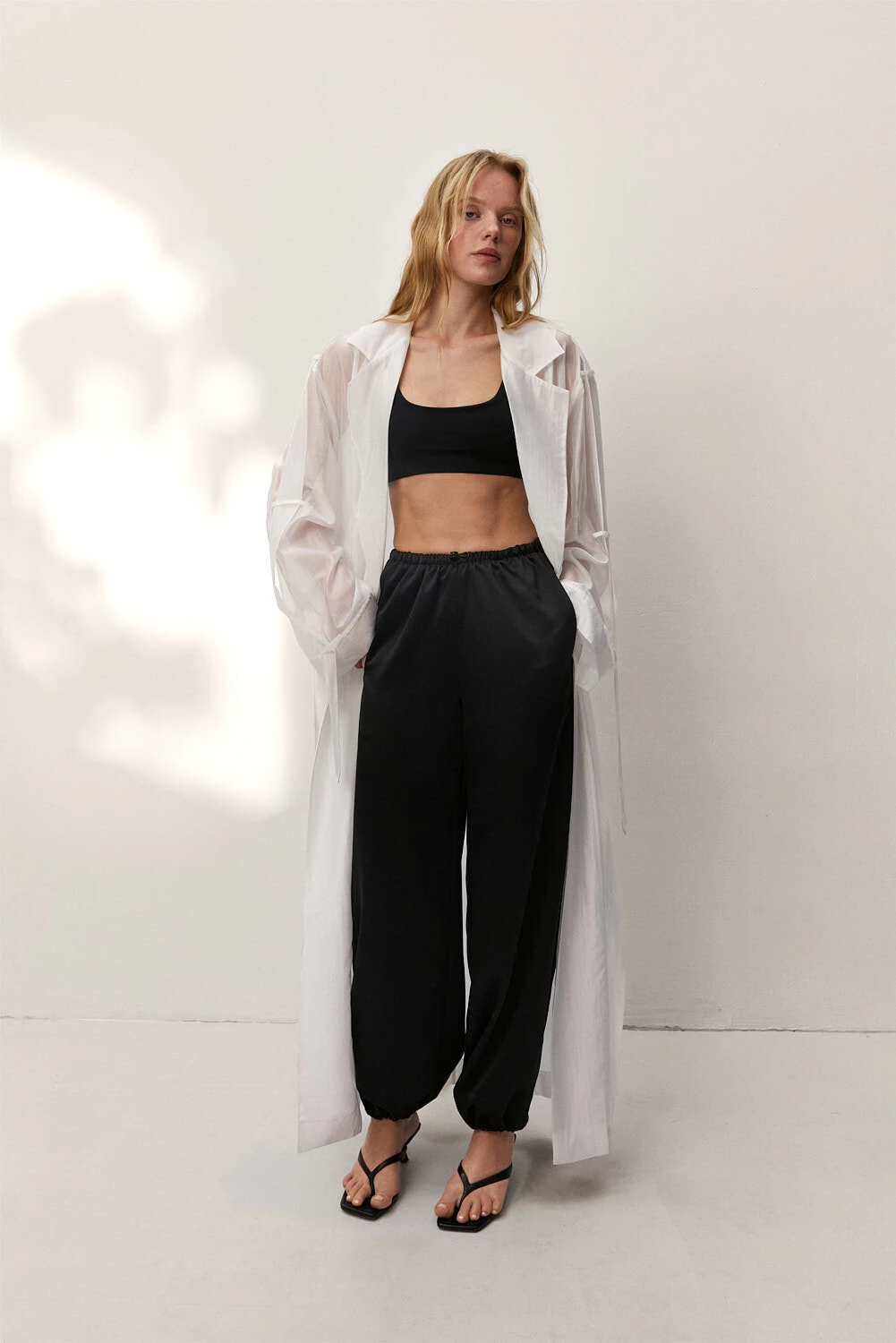 Laur 2026 Women Lapel Sheer Long Trench Coat Loose See Through Thin Outerwear Casual Summer Sun Protection Maxi Overcoat