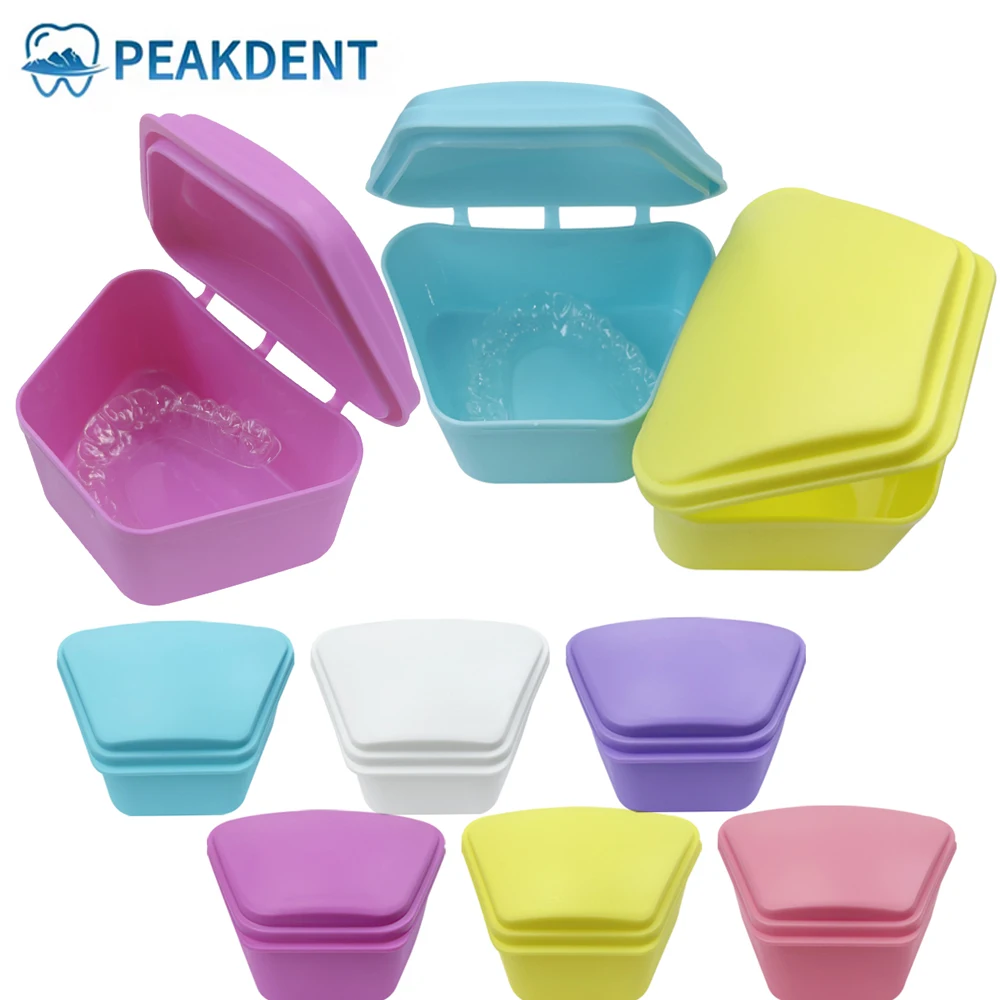 

Denture Bath Box Mouth Guard False Teeth Storage Box Orthodontic Retainer Case Orthodontic Container Portable False Teeth Case