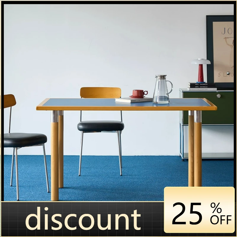 

LTT antique Bauhaus rectangular fireproof board home Memphis solid wood table