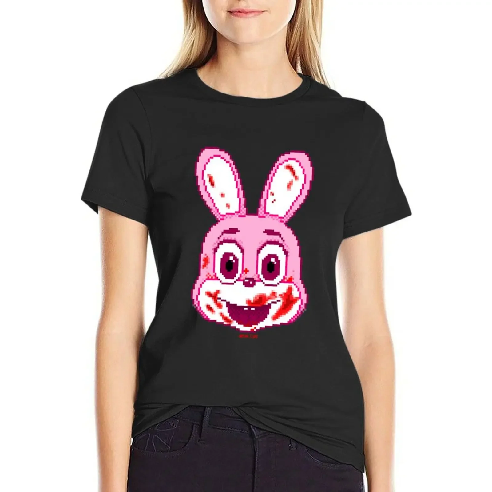 

Pink robbie T-Shirt quick-drying sweat customs t shirt for Women