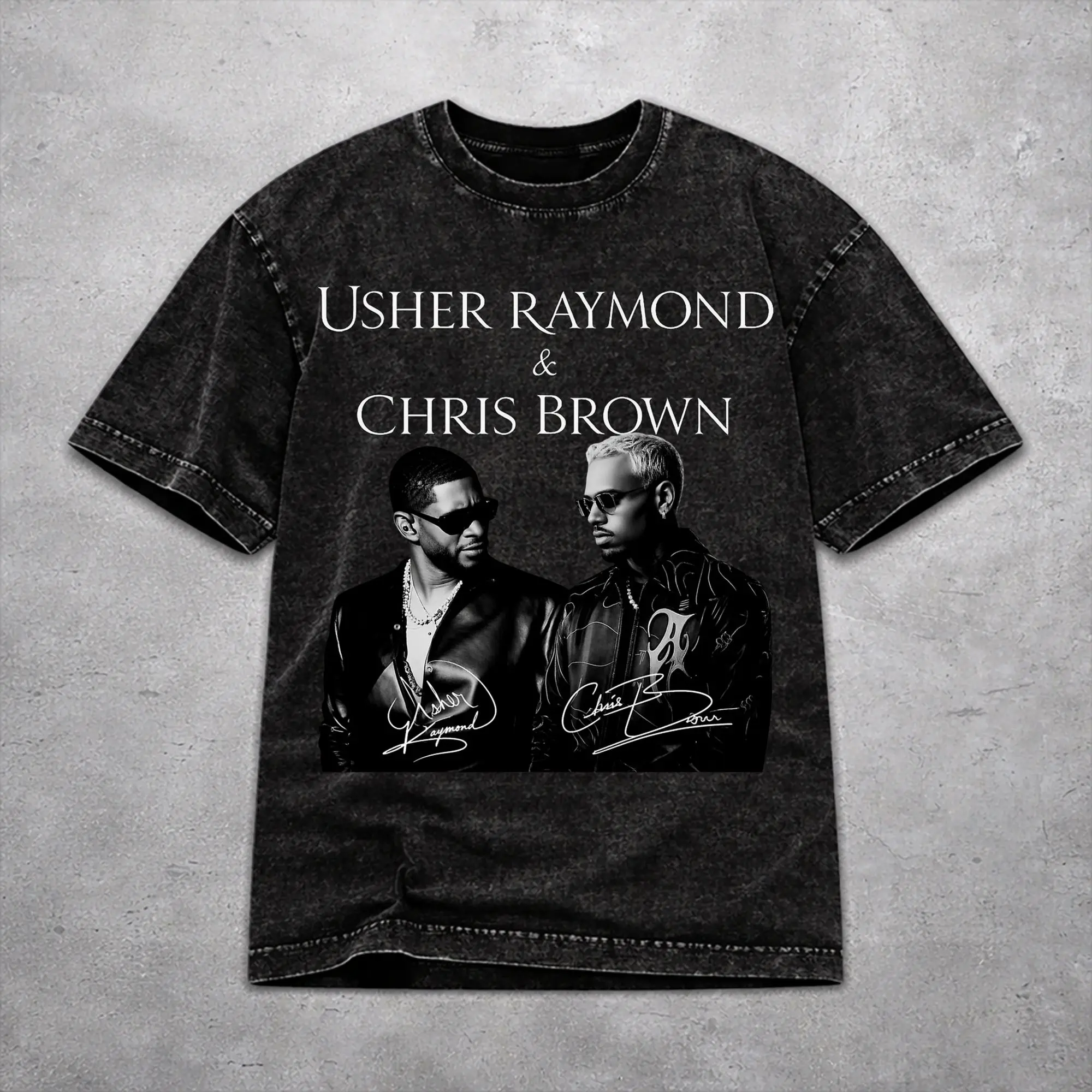 Chris Brown Usher R&B Tour 2026 Shirt Washed Style For Men Women Cotton Tee Shirts Clothing