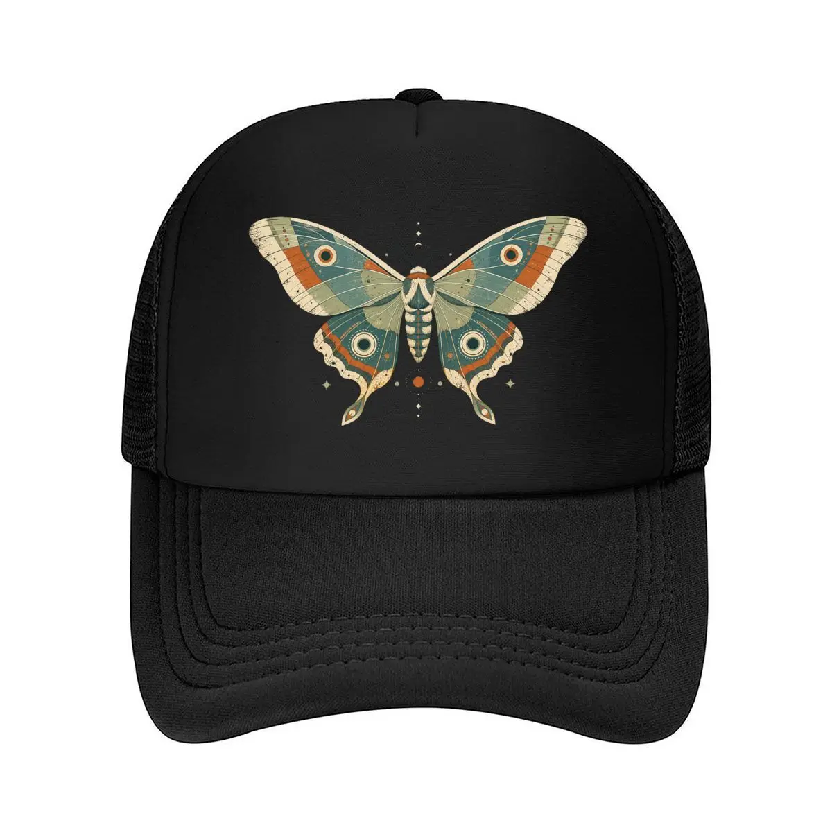 Vintage Lunar Moth Botanical Emblem 2026 Mesh Baseball Cap Hip Hop