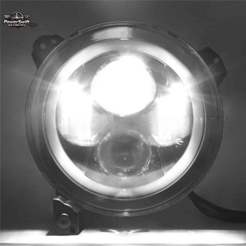 

Suitable for Jeep Wrangler JL 9inch White + Yellow Fog Light Front Headlight RGB LED