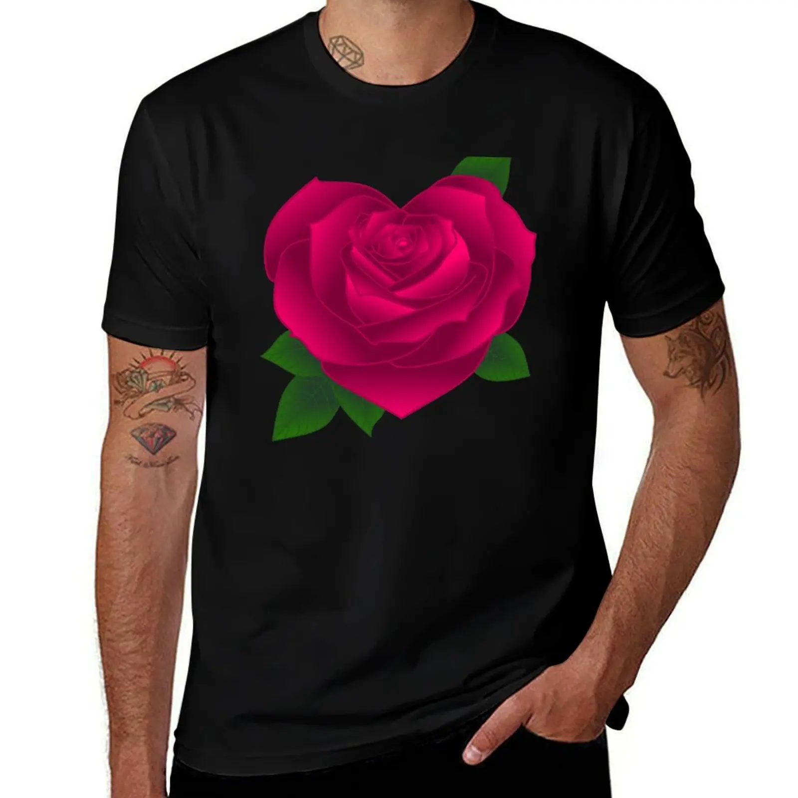 

Heart cotton T-Shirt man men shirt Rose t t personalised man shirts t shirt for