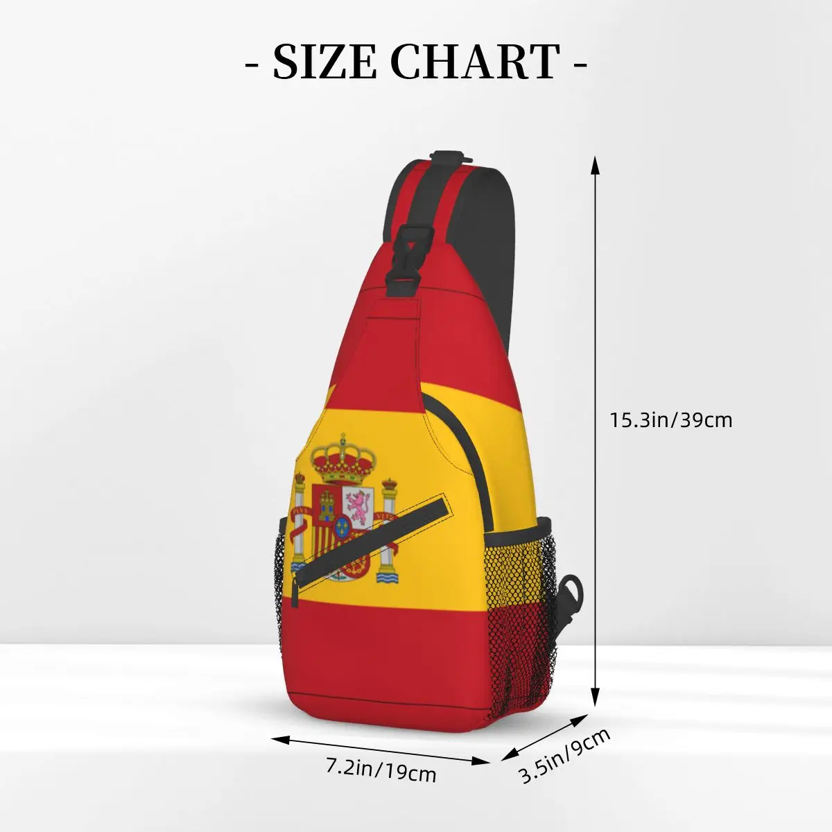 Vlag Van Spanje Crossbody Sling Bags Patroon Borsttas Schouderrugzak Dagrugzak Voor Reizen Wandelen Fietspakket