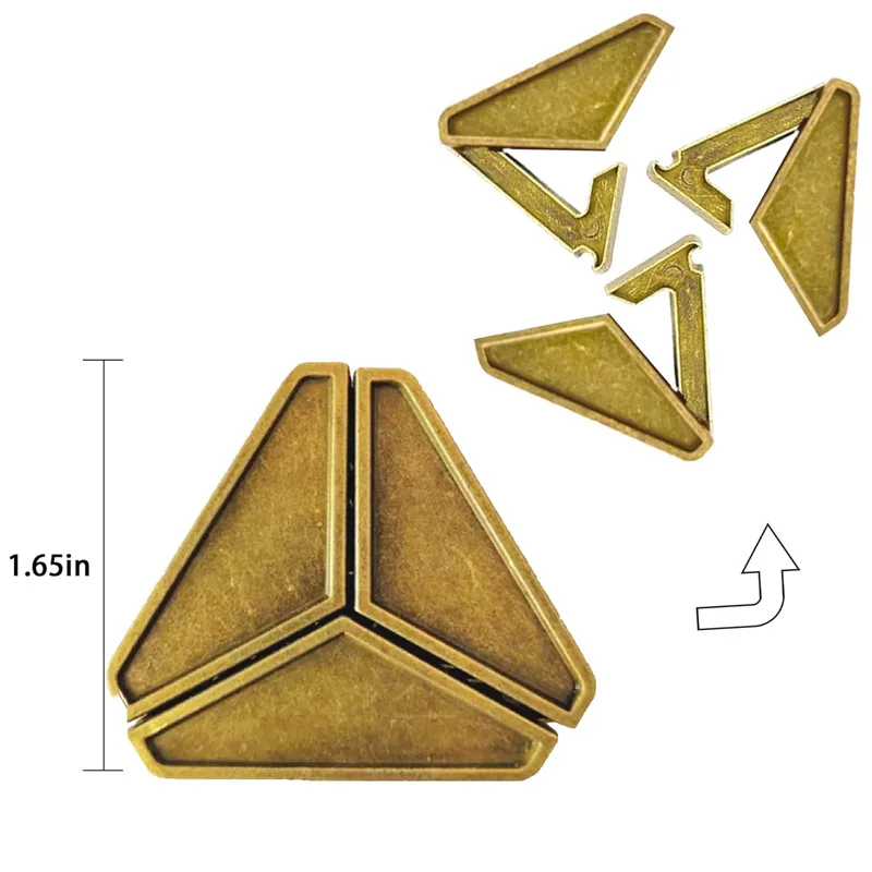 Disentanglement قفل معدني الألغاز دعابة الدماغ 3 قطعة فتح التعشيق الذكاء اختبار العقل ألعاب الجدة هدايا للأطفال والكبار #4