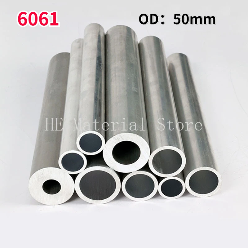 

1Pcs Length 100mm 6061 Aluminium Alloy Tube OD 50mm Hollow Round Aluminum Tube ID 24/25/26/27/30/34/40/44mm