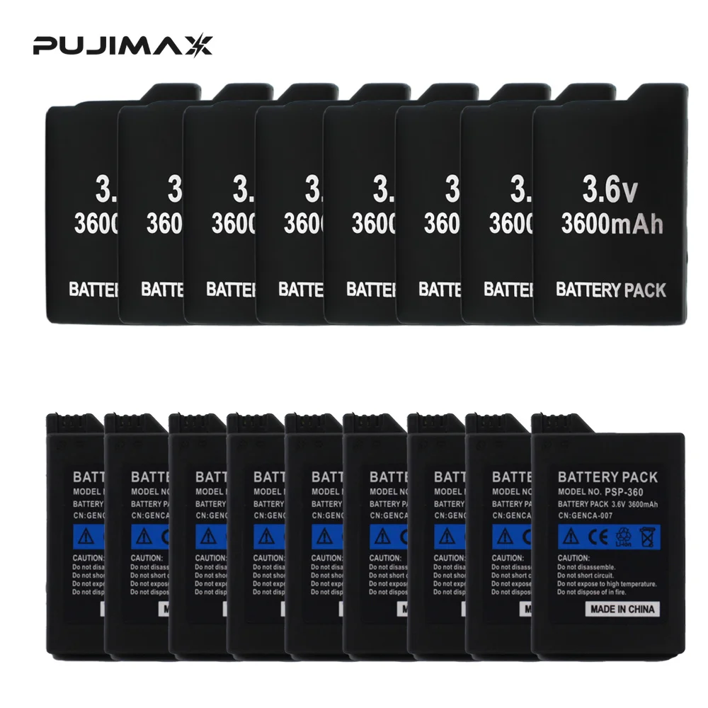 

PUJIMAX 3.6V 3600mAh Battery for Sony PSP1000 PSP2000 PSP3000 PSP 2000 3000 PSP-S110 PSP-110 PlayStation Portable Gamepad