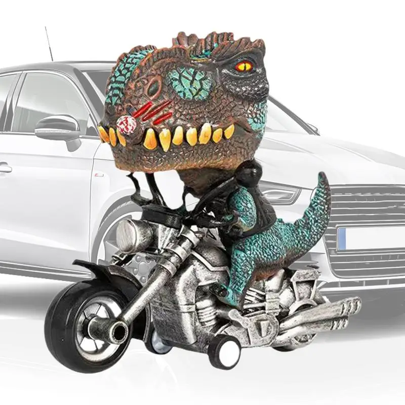 Drift Car Dashboard Ornament Dinosaur Rides Motorcycle Model Ornament Collectible Drifting Model Dynamic Ornaments For Car