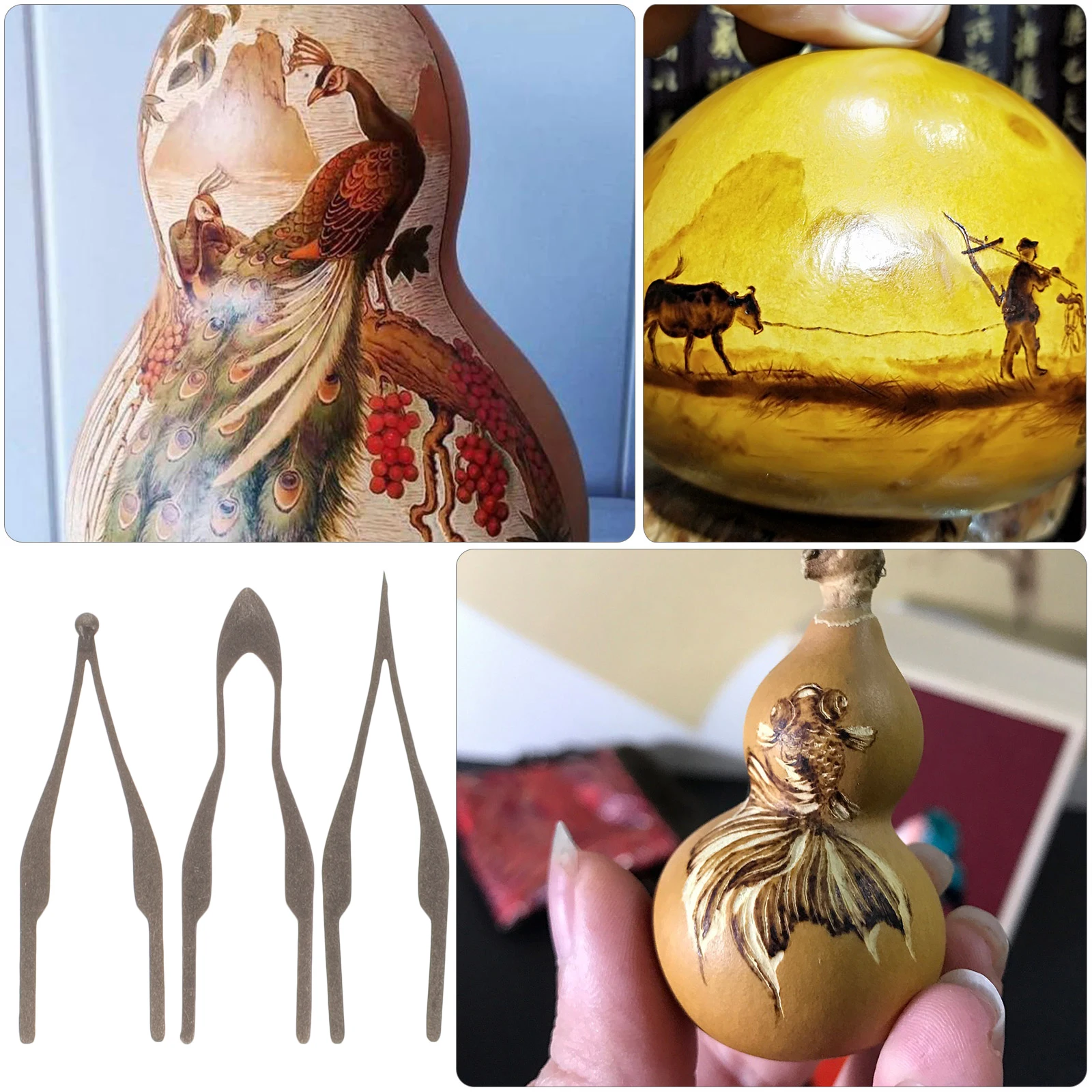 

3Pcs Pyrography Tips Replacement Wood Burning Machine Nibs Fine Craftsmanship High Durability for Creative Technical Use