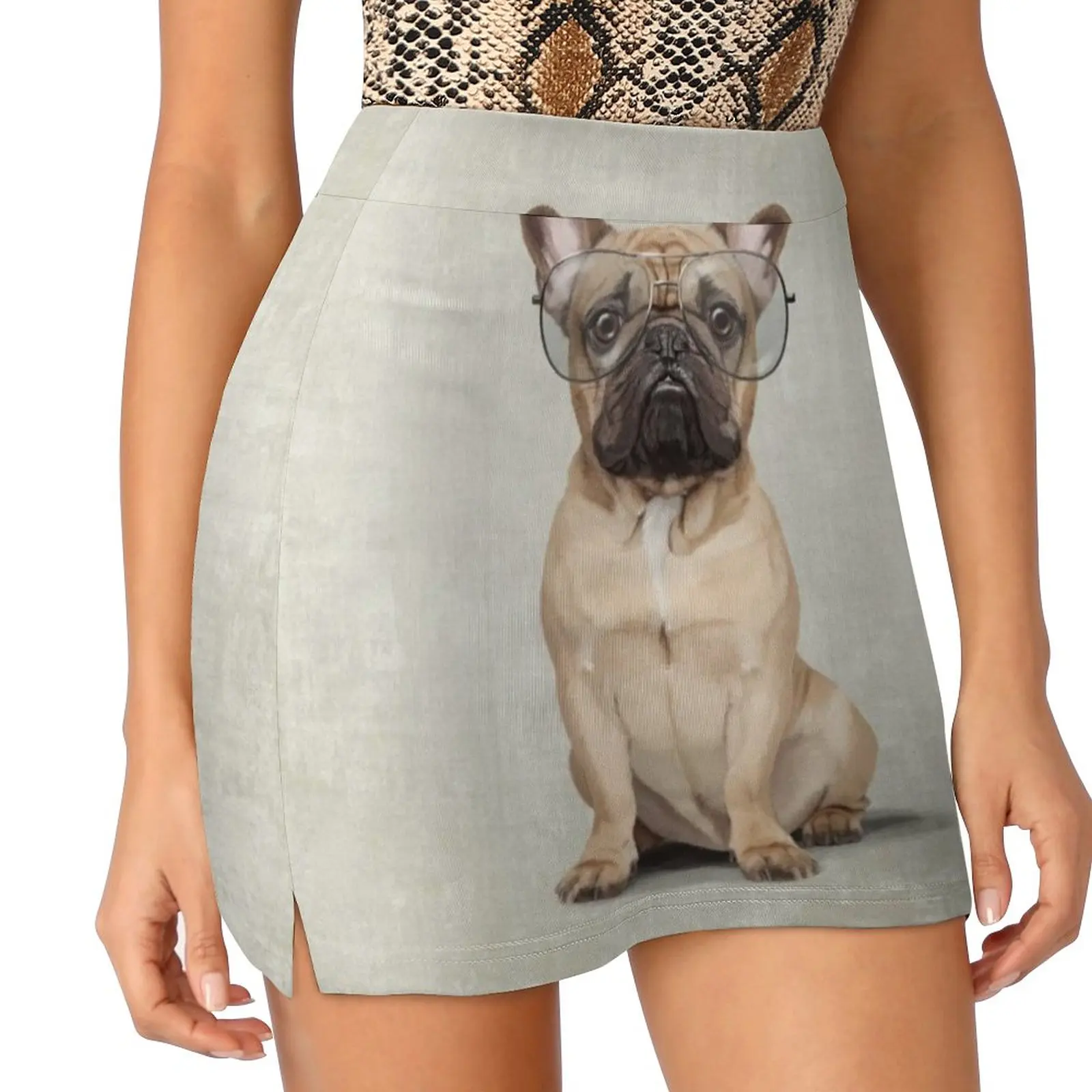 Mr Bulldog Women's skirt With Pocket Vintage Skirt Printing A Line Skirts Summer Clothes Pet Dog Cute French Bulldog Bulldog