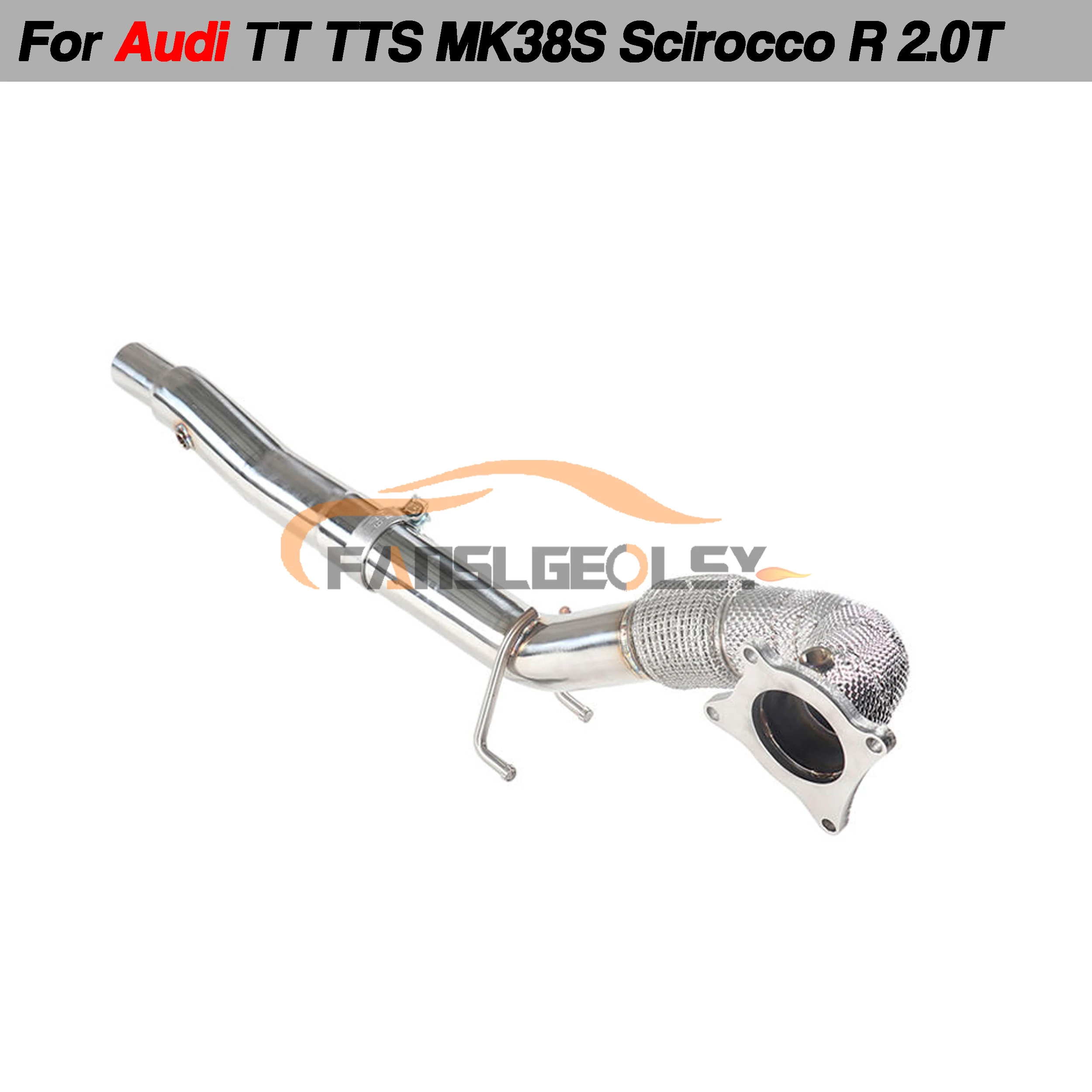 

For Audi TT TTS MK3 8S 2.0T Steel Downpipe Performance Exhaust System With Heat shield and catalytic converter Headers