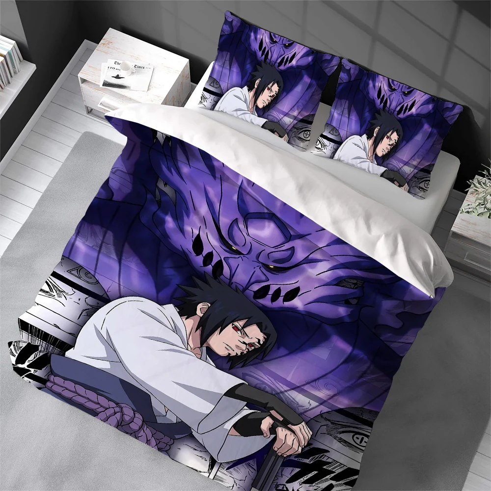 

Cool N-NARUTOES Duvet Cover Set Home Style Bedding Soft Laundry Cotton Bed 3 Piece Set Student Dormitory Gift
