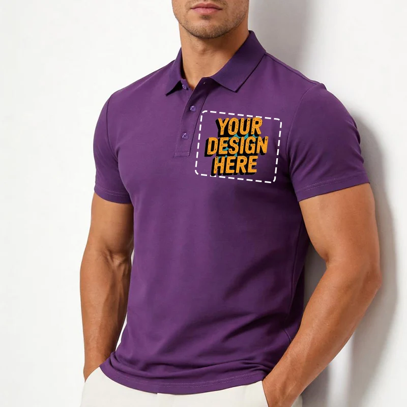 Top Quality Summer Short Sleeve Solid Classic Polo Shirts Custom Printed Design Photo Logo For Business Staff Company Uniform image 4
