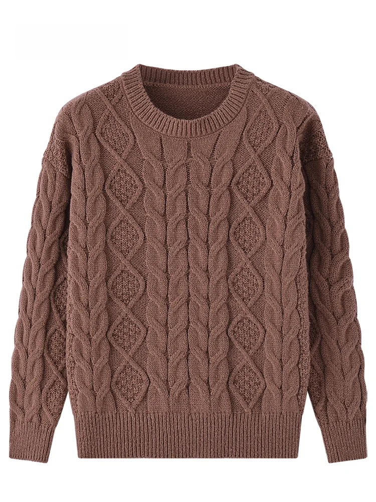 

JZZDEMM Lazy Knitted Sweater Women's Autumn Winter New Sle Inner Wear Base irt Pure Color round Ne Long Sve Regular Fit