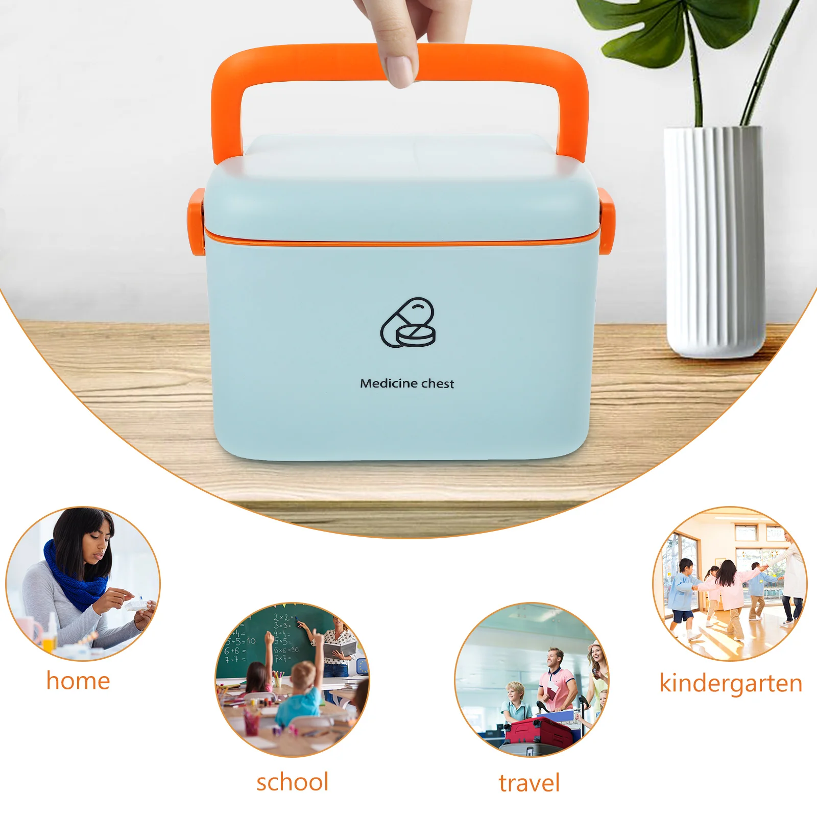 Portable Medicine Box Storage ganizer Abs Sealing Travel First Aid Case Large Capacity Double Layer Safety Clasp Easy Carry