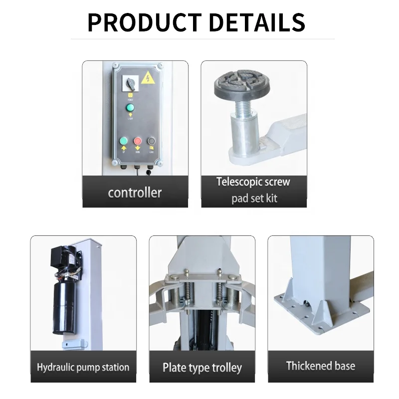 Attrezzatura per la manutenzione dell\'auto economica ascensore per auto ascensore per auto a 2 montanti piastra per pavimento a 2 montanti ascensore