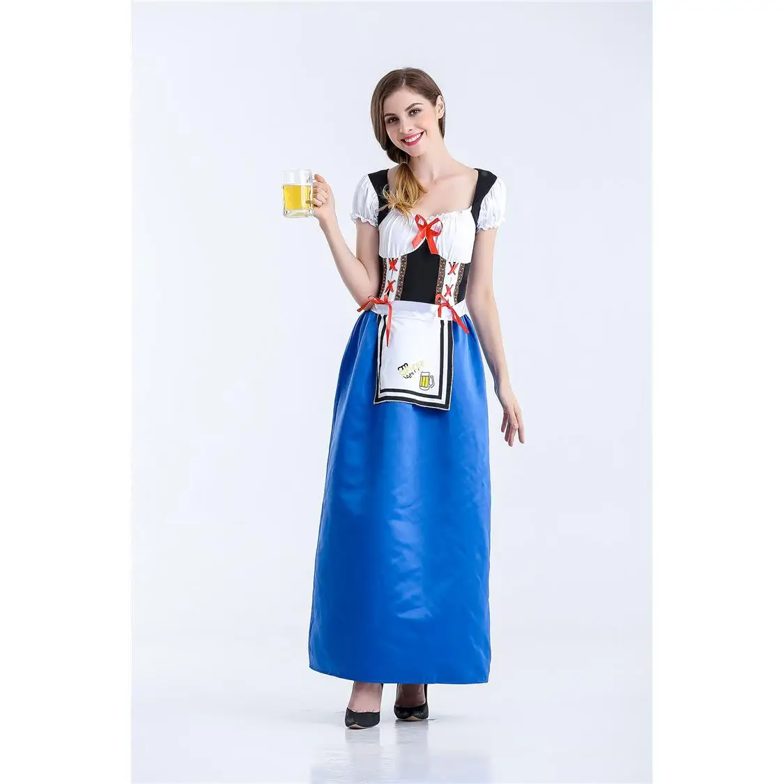 زي مهرجان البيرة لحفلات الهالوين والحانات، زي راقصة ومكياج للعروض، زي خادمة تقليدي للنساء للعروض المسرحية #4