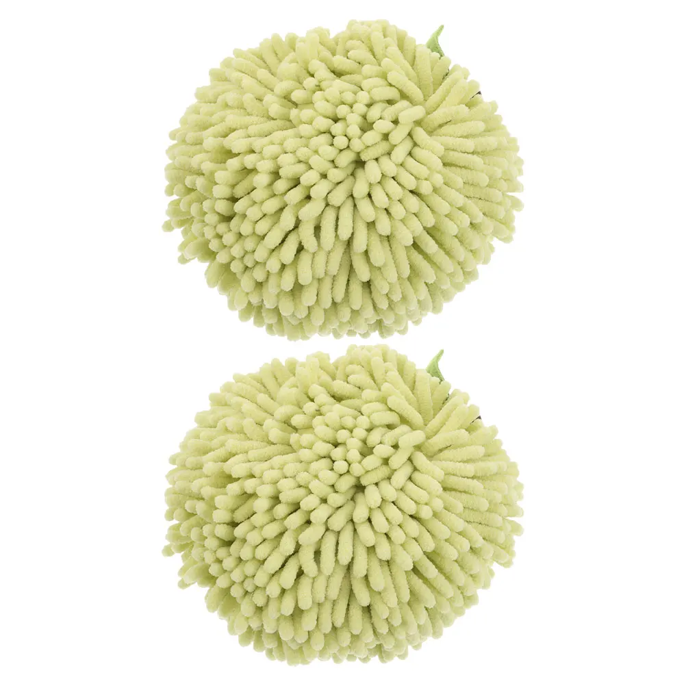 

2 Pcs Absorbent Hand Towel Bathroom Fuzzy Ball Towels for Hanging Chenille Polyester Kitchen Gadgets Cute Decorative