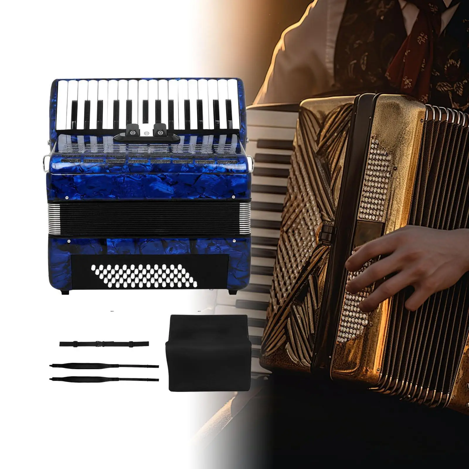 30 Keys 60 Bass Piano Accordion Early Development Portable Kids Accordion for Kids Students Children Music Lover Boys and Girls