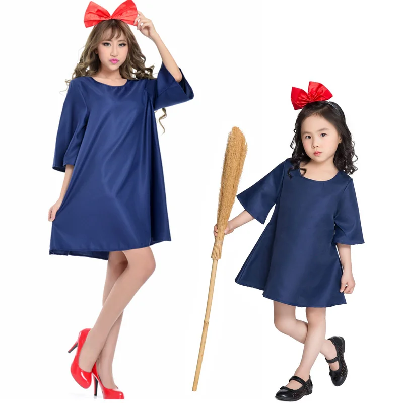 

Family Matching Outfits Mother Daughter Family Matching Summer Loose Cotton Dress Halloween Adult Kids Witch Cosplay Costume