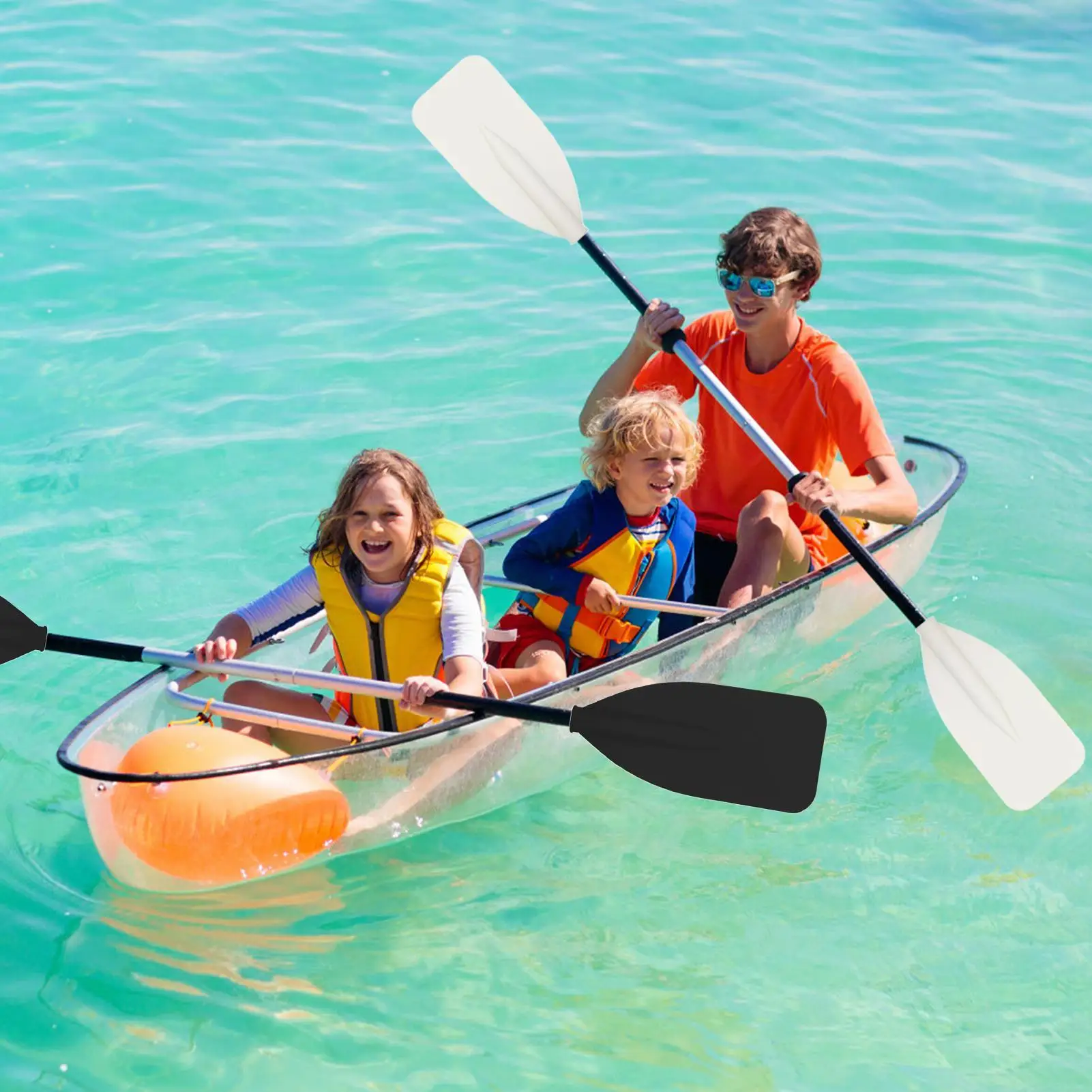 

Paddle For Boat Rafting Boat Paddle Portable Aluminum Tube Oars Strong Load Bearing Wide Flat Accessories For Camping River Sea