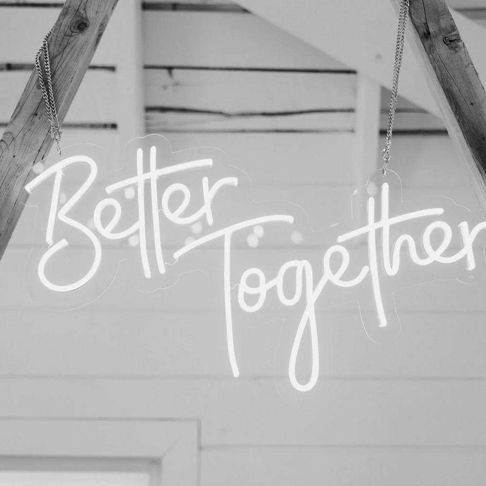 Better Together Neon Sign Custom Wedding Neon Led Sign Engagement Wall Decor Wedding Party Decor Gift for Couple Neon Art