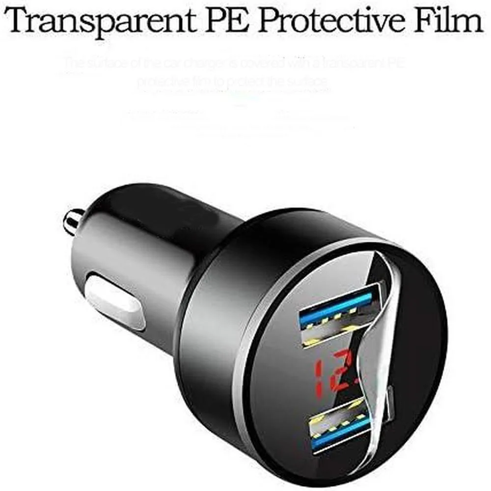 Smart Dual USB Car Adapter 3.1A Fast Charging with LED Voltmeter for iPhone Samsung Metal Color Car Charger for 12V 24V Vehicles