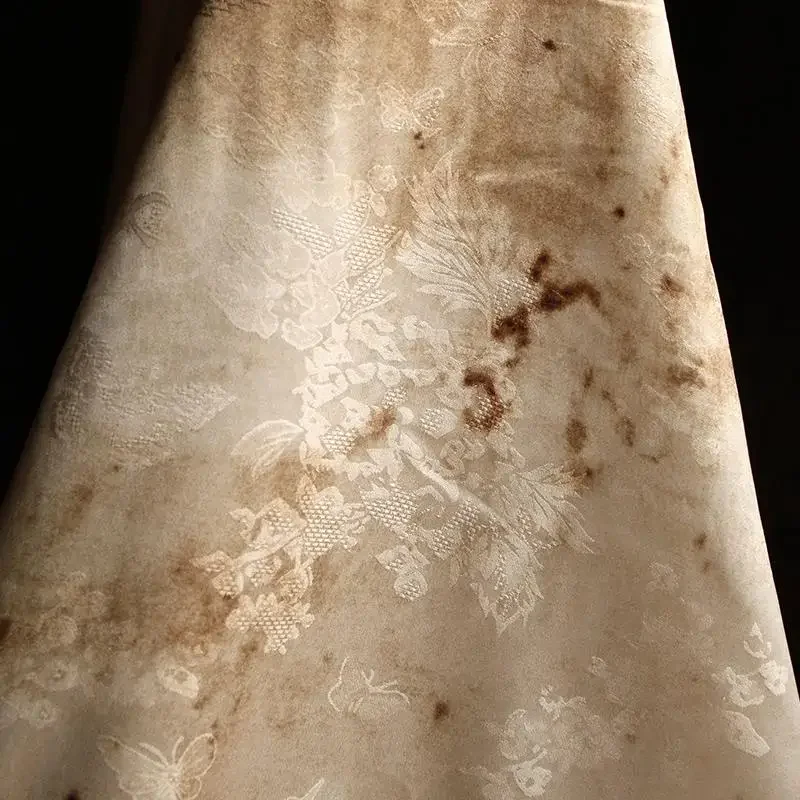 New Chinese Tie Dye Jacquard Fabric Vintage Rusty Dark Pattern Hanfu Fashion Designer Fabrics Cloth for Diy Sewing