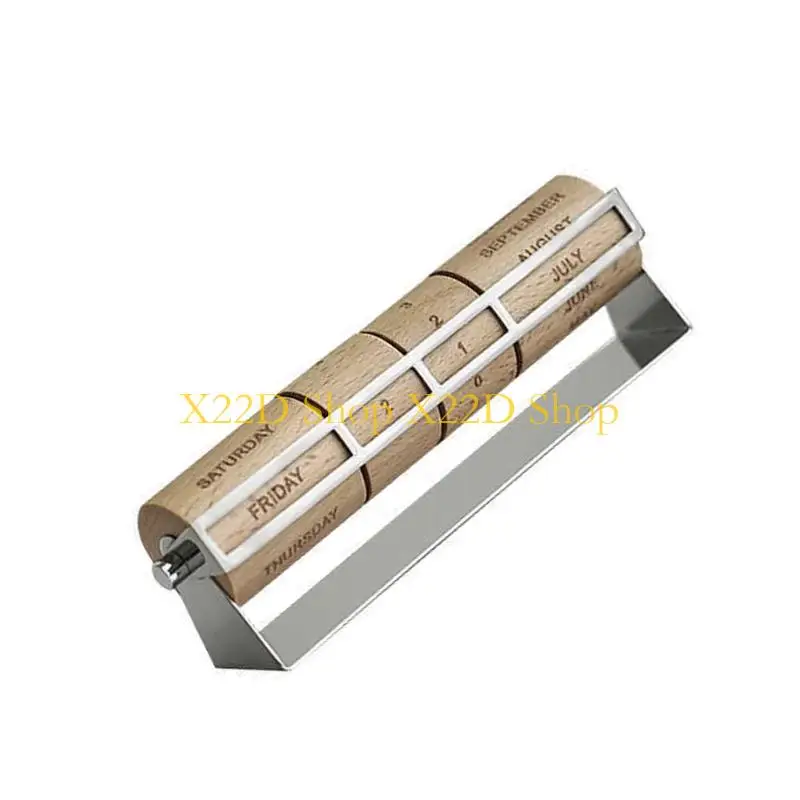 X22D Functional Metal Rotating Date Indicators Permanent Calendar For Desktop Decoration And Personally Scheduling Needs