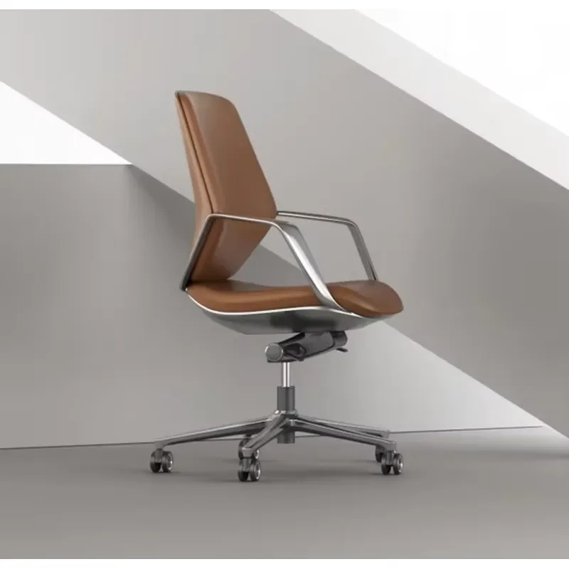 for Custom Modern Ergonomic Luxury Swivel Executive CEO Boss Mid Back Office Chair PU Leather Comfortable Furniture