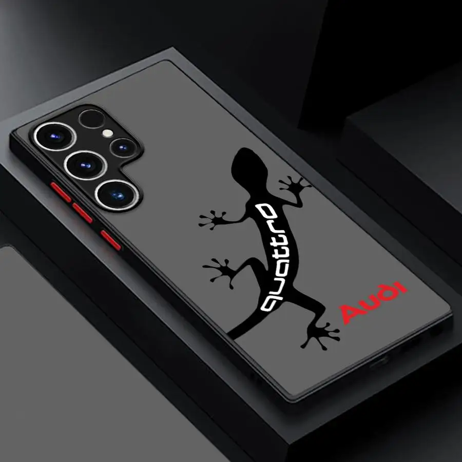 A-Audi Super Car Black Edge Shell Phone Case for Samsung Galaxy S21 5G S22 Plus S23 S25 Ultra S10+ S21 S20 FE S24 Ultra S9 Plus