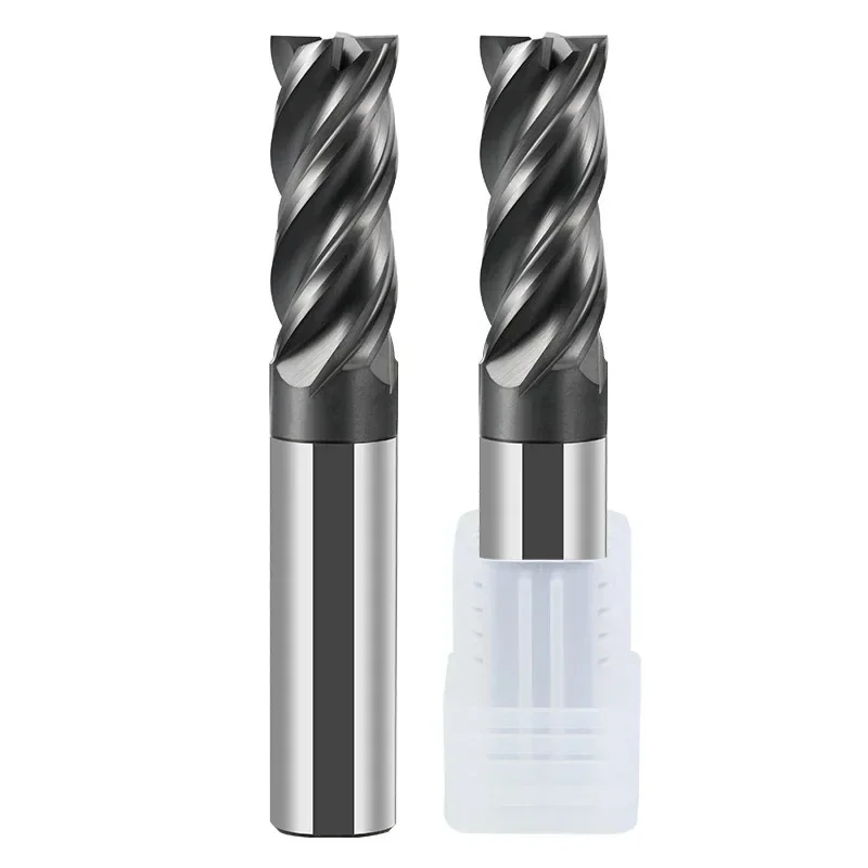 HRC70 4 Flutes Carbide End Mill Metal Steel Tungsten Milling Cutter CNC U shape Big Chip Remover 1-6mm 8mm 10mm 12mm 16mm 20mm