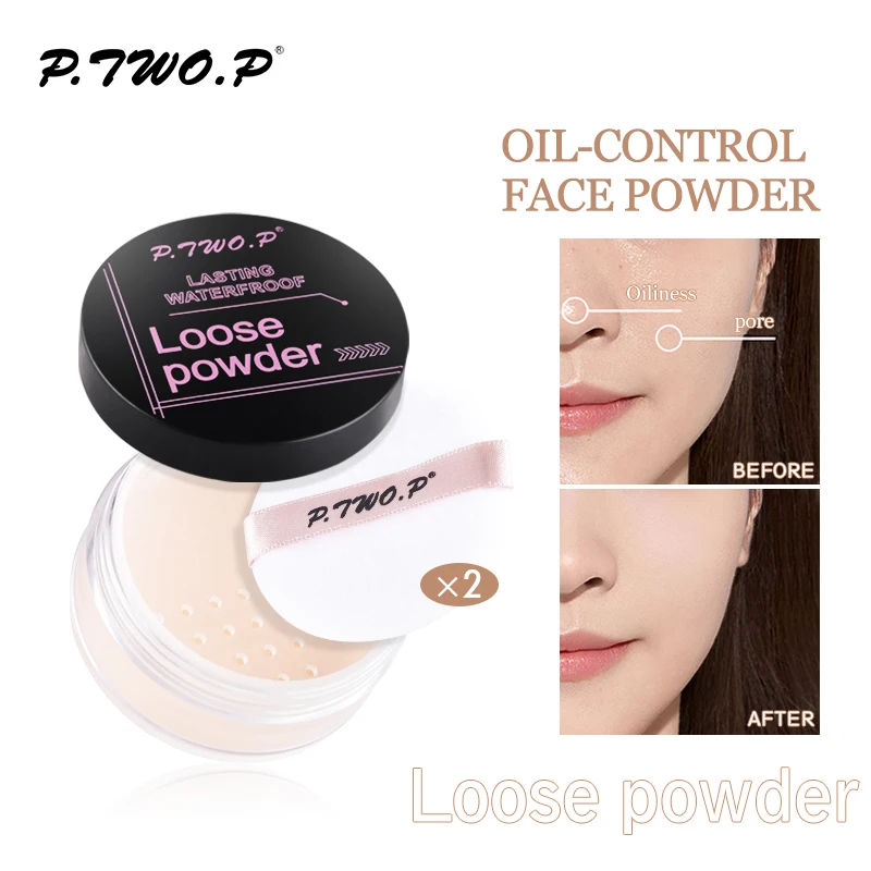 

P.TWO.P Oil Control Loose Powder Moisturizing Brightening Powder Nature Light Breathable Waterproof Setting Loose Powder