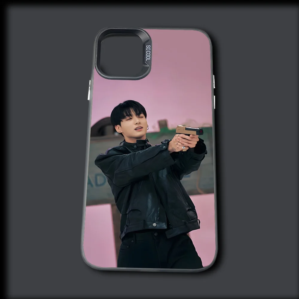 Singer J-JungKookS-S Phone Case For iPhone 16,15,14,13,12,11,Mini,Pro,MAX Gray Drop Matte Shockproof Soft Cover