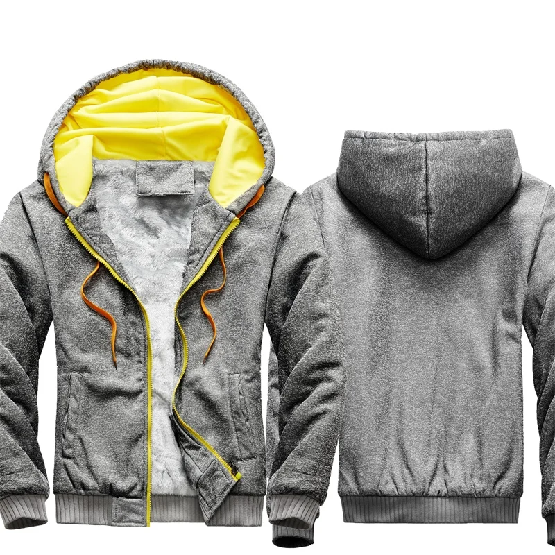 Men\'s Hoodie Winter Thick Warm Fleece Zipper Hoodies Coat Casual Daily Sportwear Male Streetwear Hoodies Sweatshirts Unisex