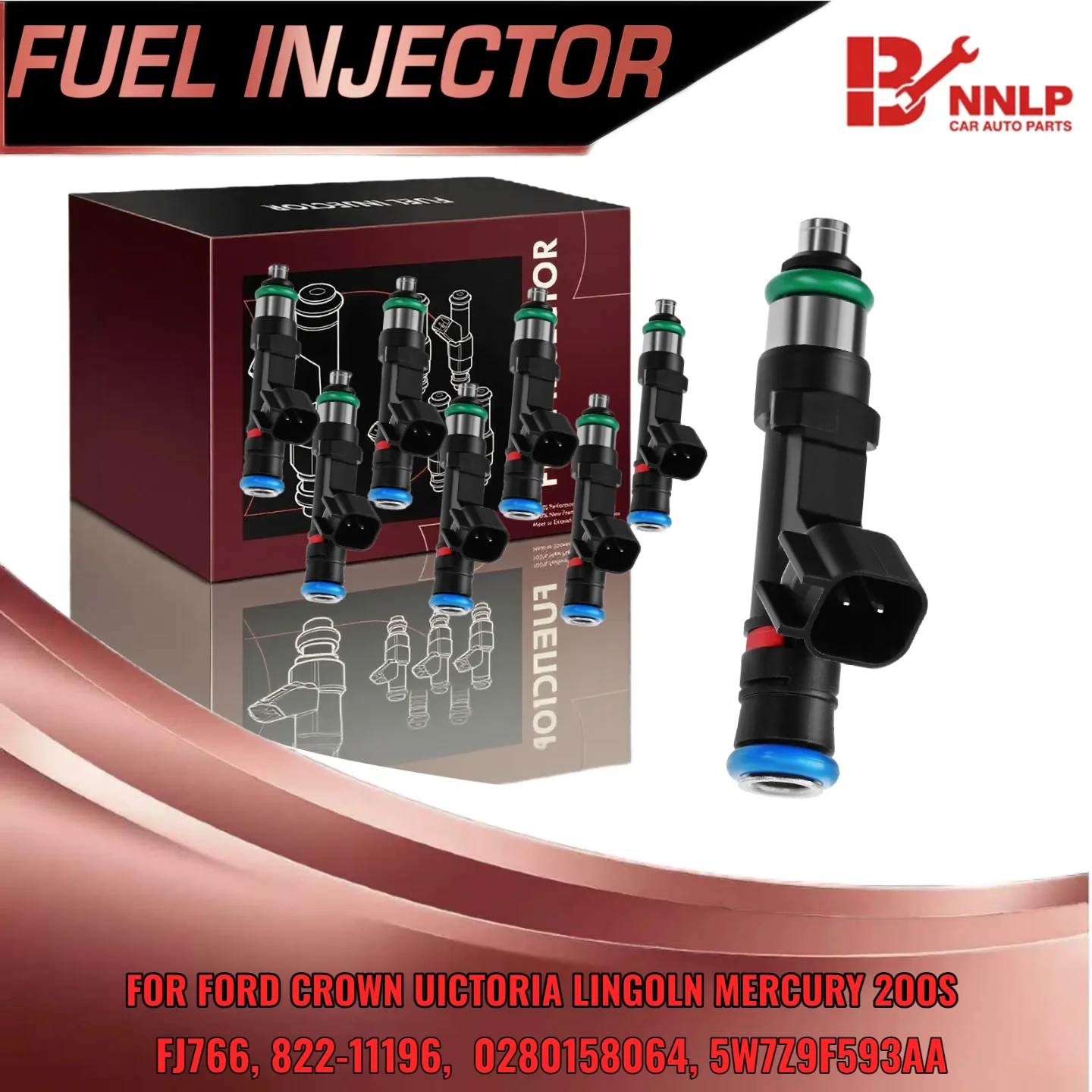 

For Ford Crown Victoria For Lincoln Town Car For Mercury 8PCS Fuel Injector Set V8 46L 2005 FJ766 0280158064 5W7Z9F593AA