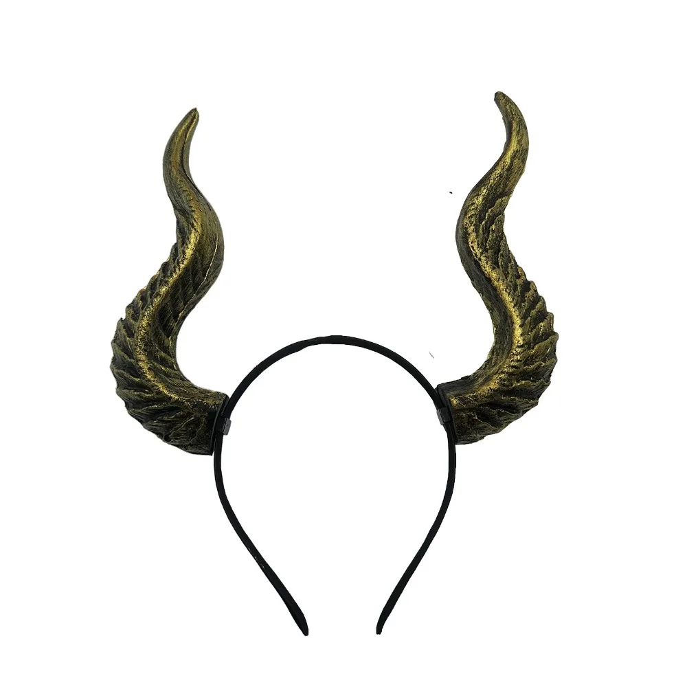 Ox Horn Halloween Horns Headband PU Halloween Headwear Cosplay Hairband Dark Series Halloween Hair Hoop Stage Performance Props