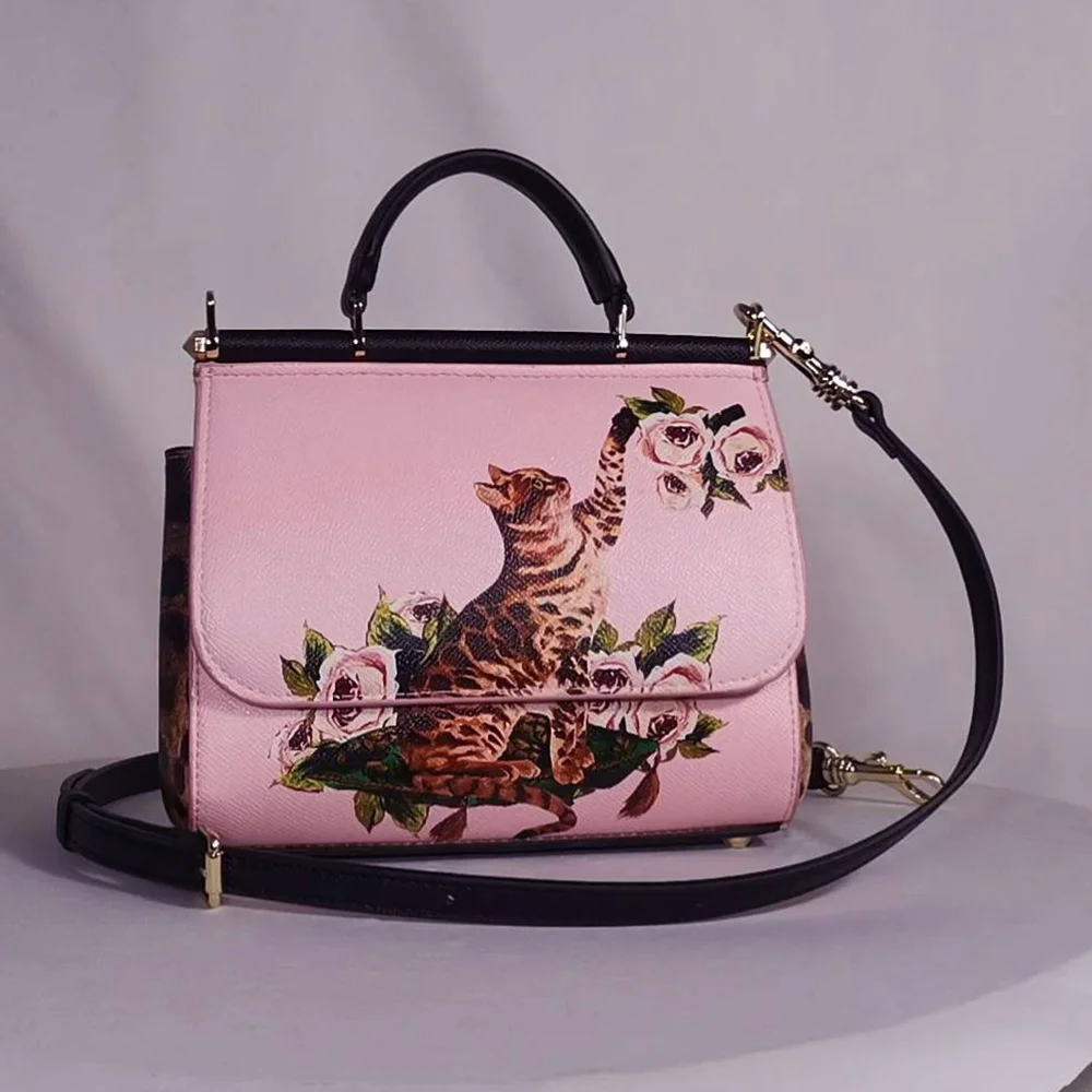 Ladies Handbags Rose Lady Shoulder Bag Tote Bag Leather Female Crossbody Brand De FD99060124signer Yellow
