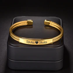 Braccialetti personalizzati romantici incide il nome dei braccialetti in acciaio inossidabile accessori per le donne regalo personalizzato di gioielli con braccialetto a stella