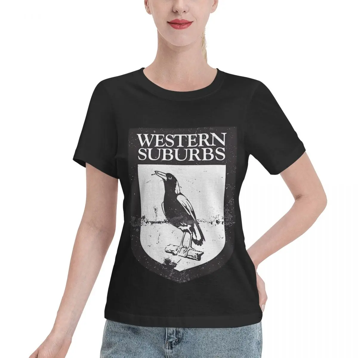 Street Pick Western Suburbs Magpies Retro Women's T-shirt Office Wear Sport Casual Top