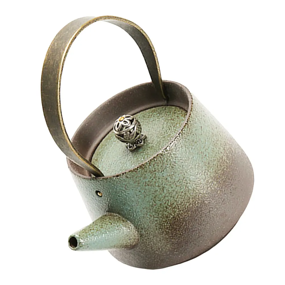 

1Pcs Retro Style Ceramic Teapot Elegant Small Tea Kettle for Home Use Craft Coffee Maker Pot Boiling Water Efficiently Safe