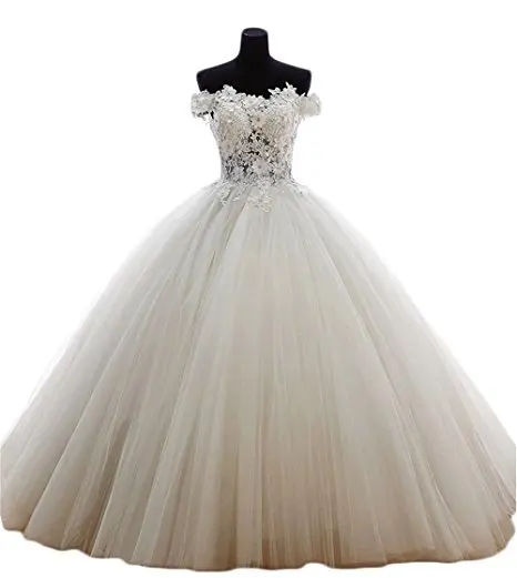 

ANGELSBRIDEP Luxury 3D Flower Lace Quinceanera Dresses Boat-Neck 15 Party Prom Gown Court Train Vestido Debutante Gown Plus Size